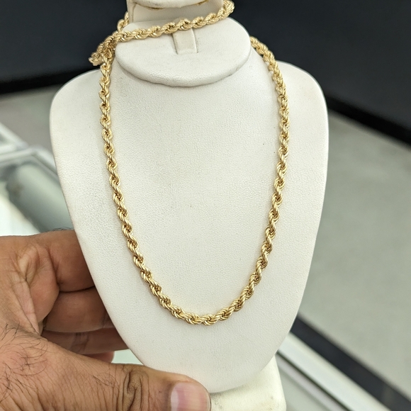 10kt real gold rope chain 4mm 18 Inch